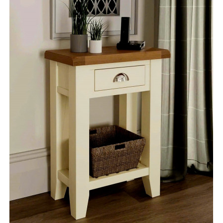 TT-TEL-WH : Tủ 1 Ngăn Kéo + Rổ Cói ( Trắng + Vàng Gỗ )